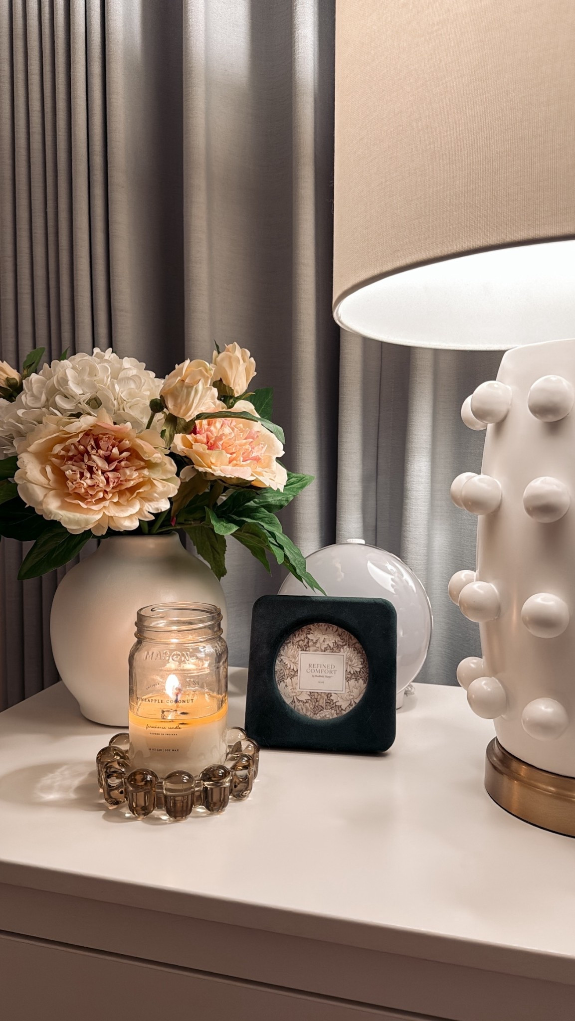 Nightstand decor. Frame is from tj maxx. Vase is old from target. 

#LTKSeasonal #LTKValentine #LTKHome