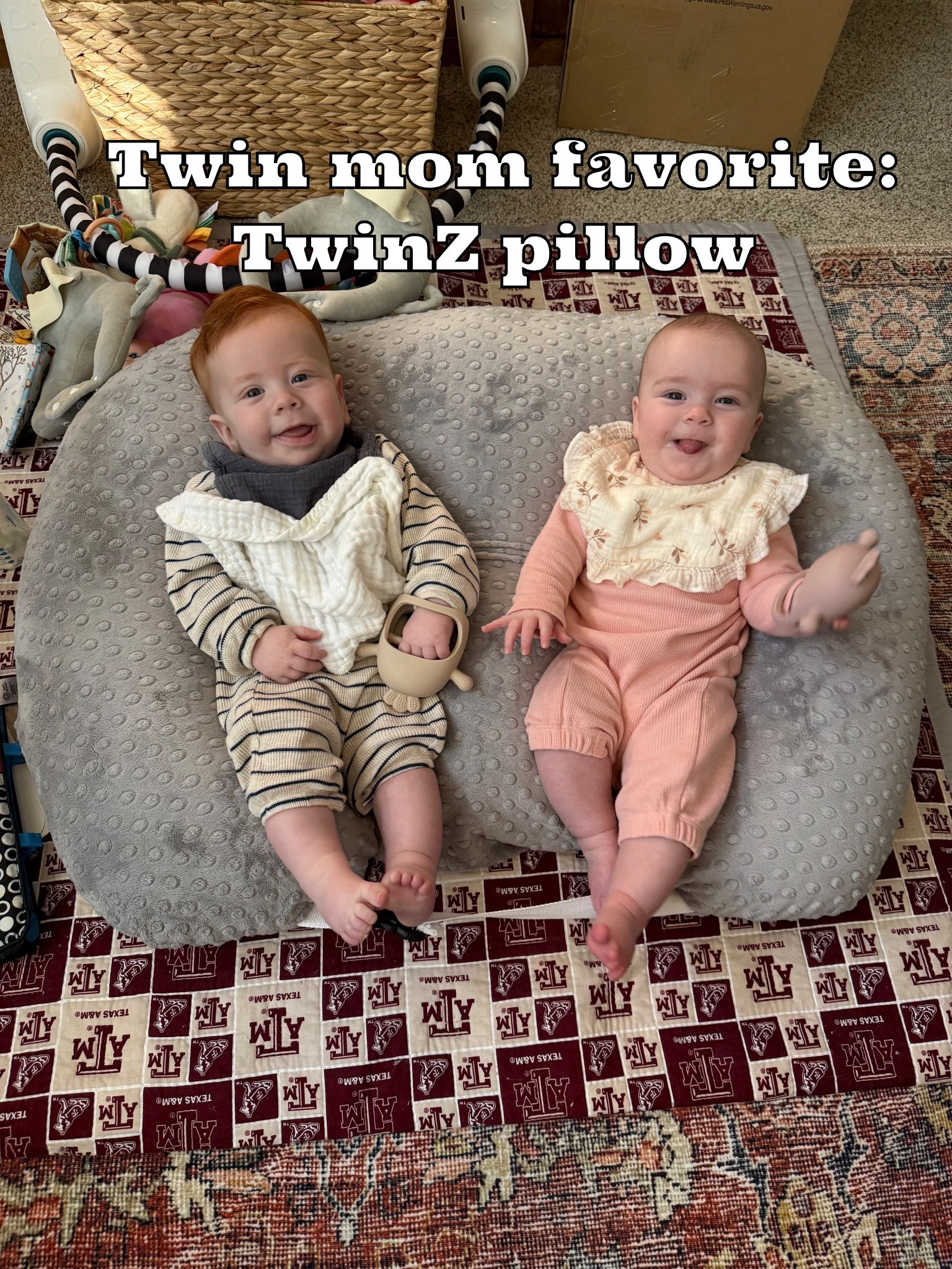 Our twin-Z pillow is a big hit at our house! We use it for bottle feeding and hanging out 🩵🩷 the cover is removable and washable and it comes with a travel bag! Available from amazon in grey, pink and blue!

#LTKBaby #LTKKids