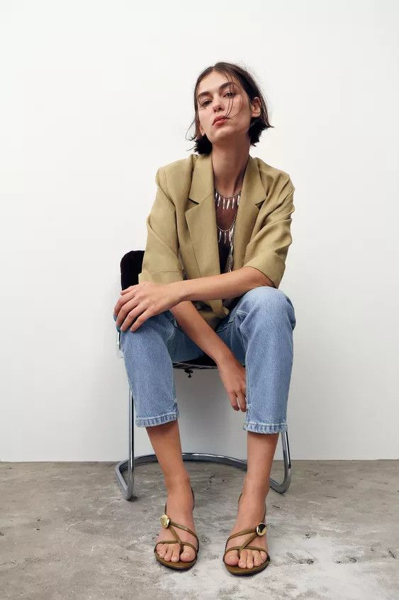 STRAPPY HEELED SANDALS WITH METAL DETAIL | Zara US