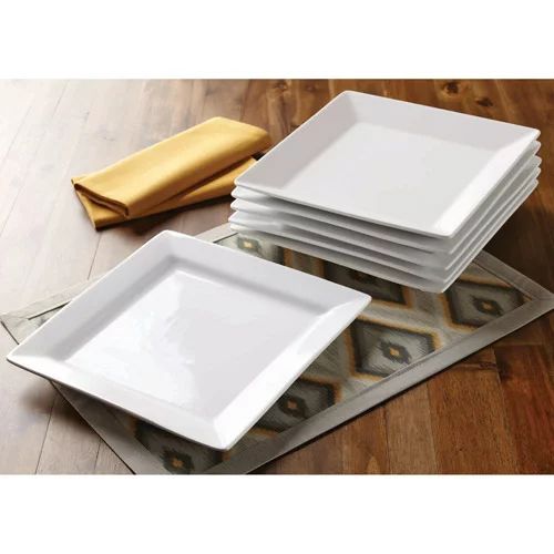 Better Homes & Gardens Square Dinner Plates, White, Set of 6 | Walmart (US)