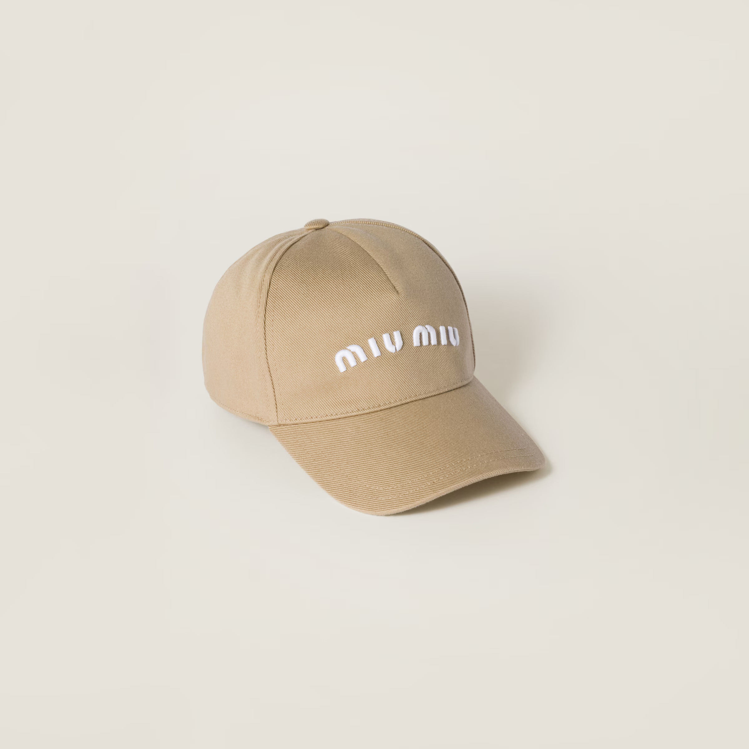 Khaki/white Drill Baseball Cap | Miu Miu | Miu Miu US