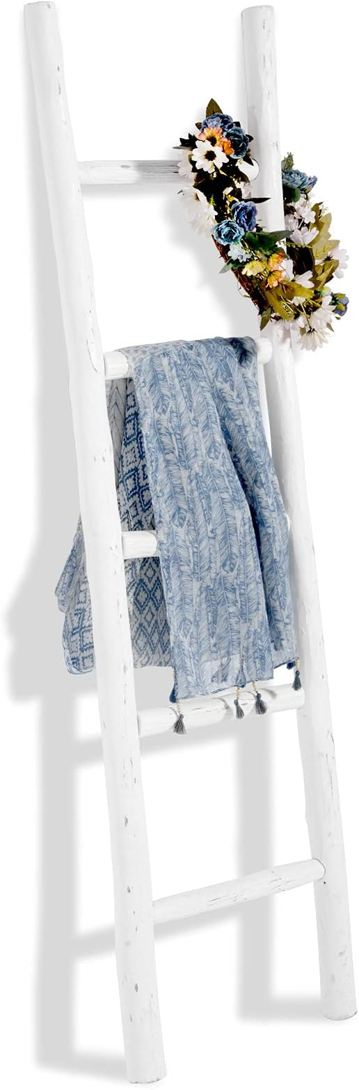 FUIN Fully Assembled 5 Ft Wood Decorative Wall Leaning Blanket Ladders Quilt Towel Display Bathro... | Amazon (US)