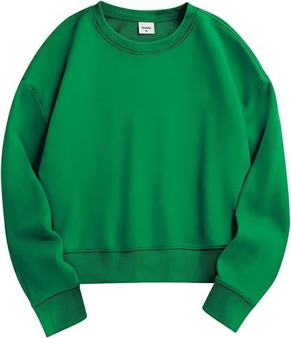 Stelle Cropped Sweatshirts for Women Cotton Long Sleeve Crop Tops Crewneck Pullover Oversized Swe... | Amazon (US)