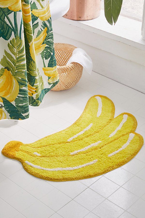 Bananas Bath Mat - Yellow at Urban Outfitters | Urban Outfitters (US and RoW)