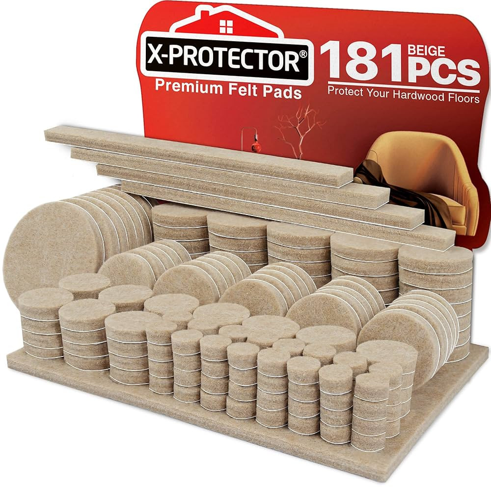 Felt Furniture Pads X-PROTECTOR 181 PCS Premium Furniture Pads - Felt Pads Furniture Feet Best Wo... | Amazon (US)