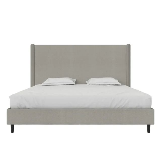 DHP Eveline Upholstered Platform Bed Frame with High Wingback Headboard, King, Textured Gray Canv... | Walmart (US)