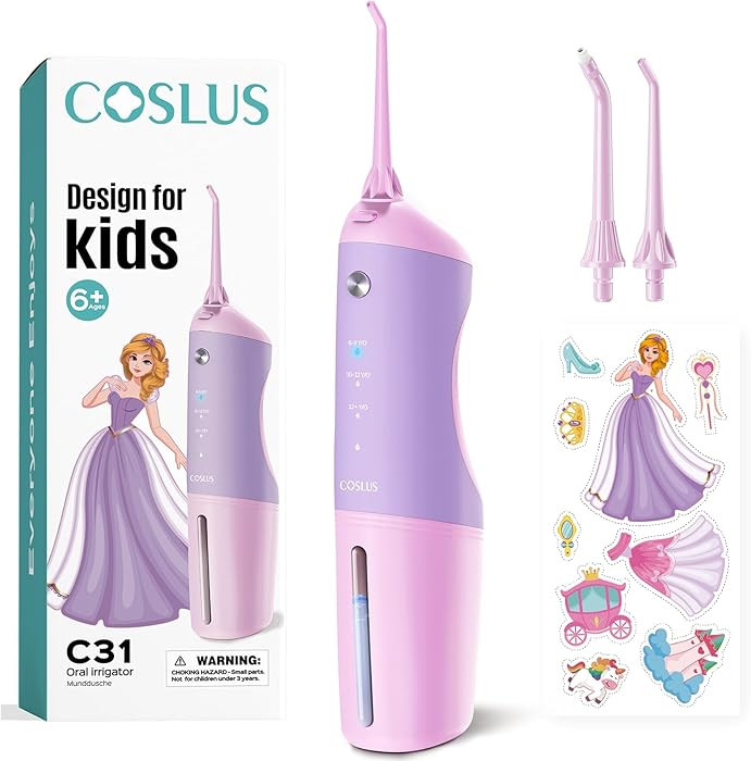 COSLUS Kids Water Dental Flosser Deep Cleaning Picks Portable 4 Modes for Ages 6+ Safe Waterproof... | Amazon (US)