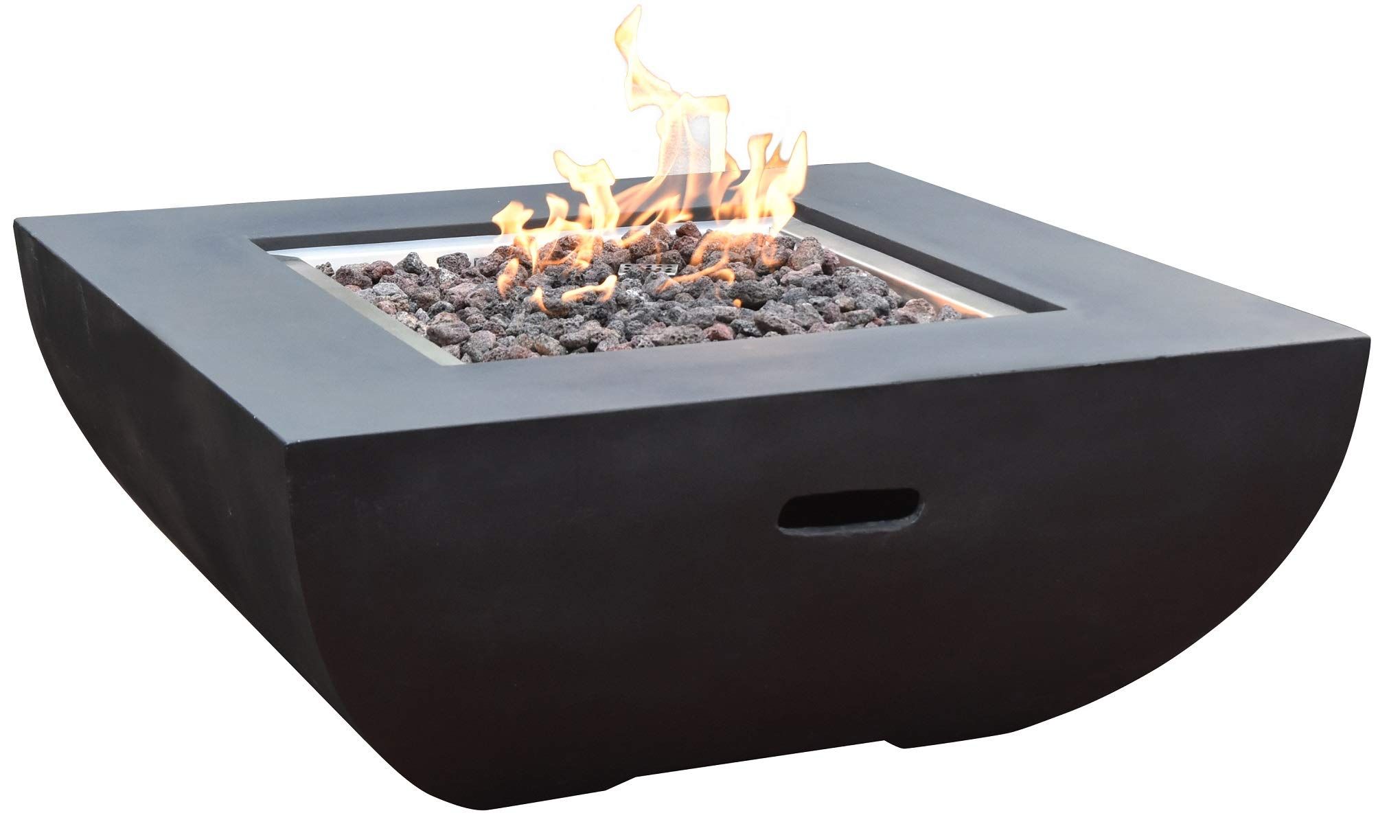 Modeno Aurora Outdoor Firepit Table Grey Durable Round Fire Bowl Glass Fiber Reinforced Concrete ... | Amazon (US)