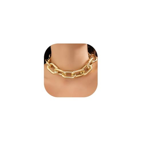 FUTIMELY Chunky Gold Chain Choker Necklaces,Trendy Thick Link Necklaces,Dainty Statement Jewelry Gifts for Women Teen Girls (Gold) | Amazon (US)