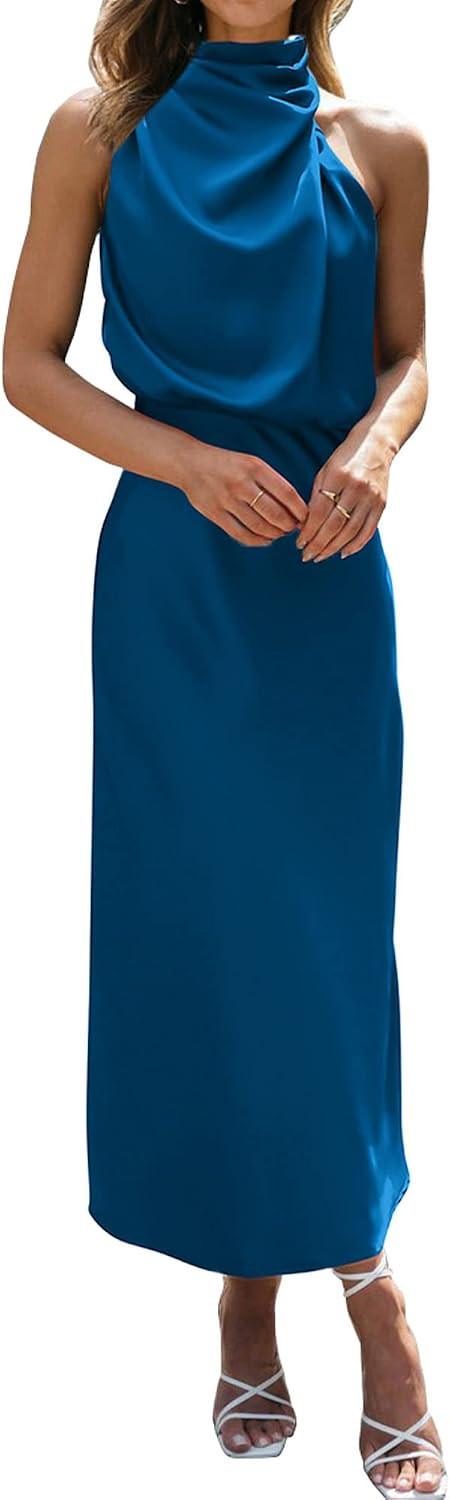 BTFBM Mock Neck Cocktail Dresses for Women Summer | Amazon (US)