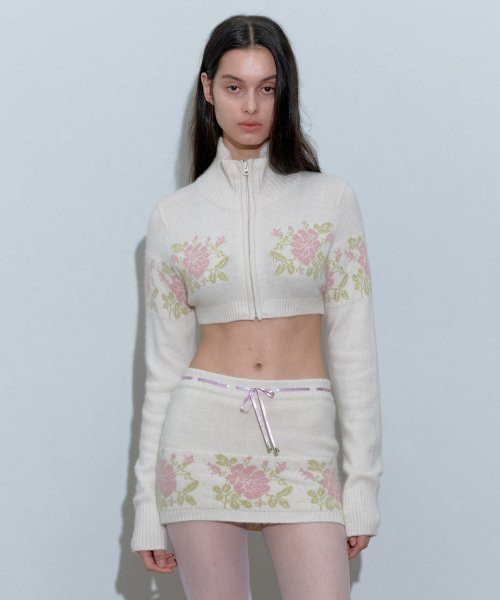 Angora Underboob Zip-Up Ivory | Musinsa Global