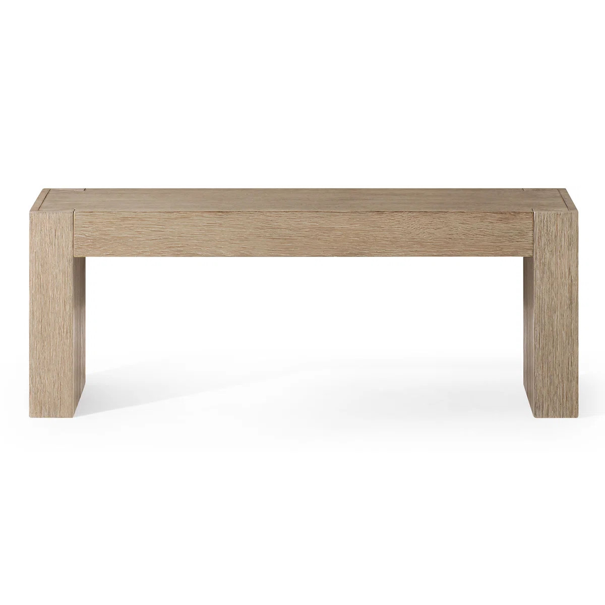 Maven Lane Zeno Organic Wooden Bench In Weathered Grey Finish | Wayfair North America