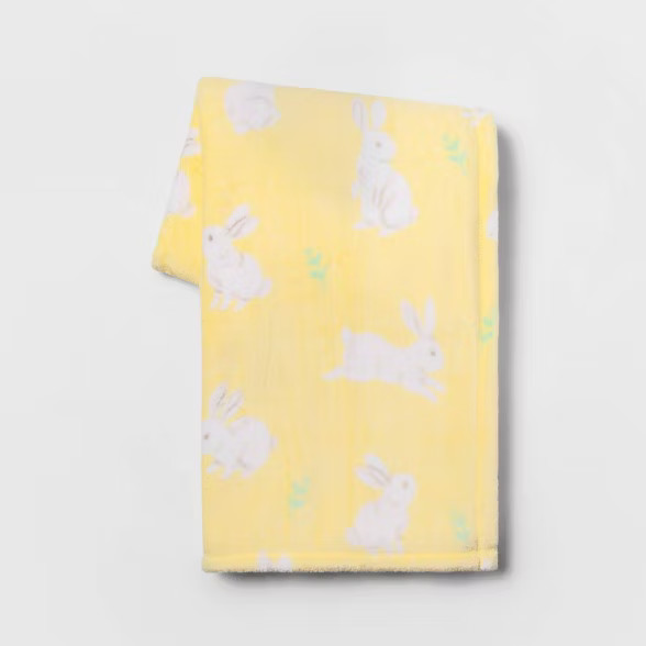 Bunny Plush Throw Blanket Yellow - Spritz™ | Target