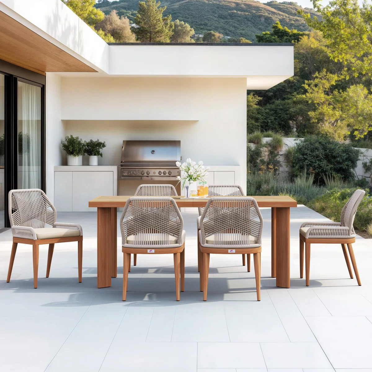 Rectangular 6 - Person Rectangular Outdoor Dining Set with Cushions | Wayfair North America