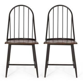 Coalton Dark Brown and Black Spindle Back Dining Chair (Set of 2) | The Home Depot
