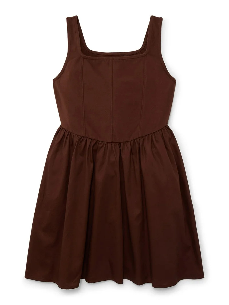 Weekend Academy Girls Square Neck Sleeveless Corset Dress, Sizes 4-18 | Walmart (US)