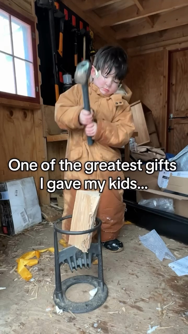 One of the greatest gifts I gave my kids…teach em early teach em young everything you know and beyond 💪🇺🇸 

Teaching your kids how to make wood kindling is more than just a practical skill it’s a fun and rewarding activity that can instill resilience, discipline, and self-sufficiency. Make sure you supervise and guide your little humans at all times. My boys go wild and turn into mini Thor once they start slamming the mallet down. 😂🪵🇺🇸

#toddlers #toddleractivities #countryboy #kids #homestead #countryliving #wood #woodworking #farm #DailyRoutine #toddler #parenting #parentingtips #homeschool #farmlife #boys #boymom