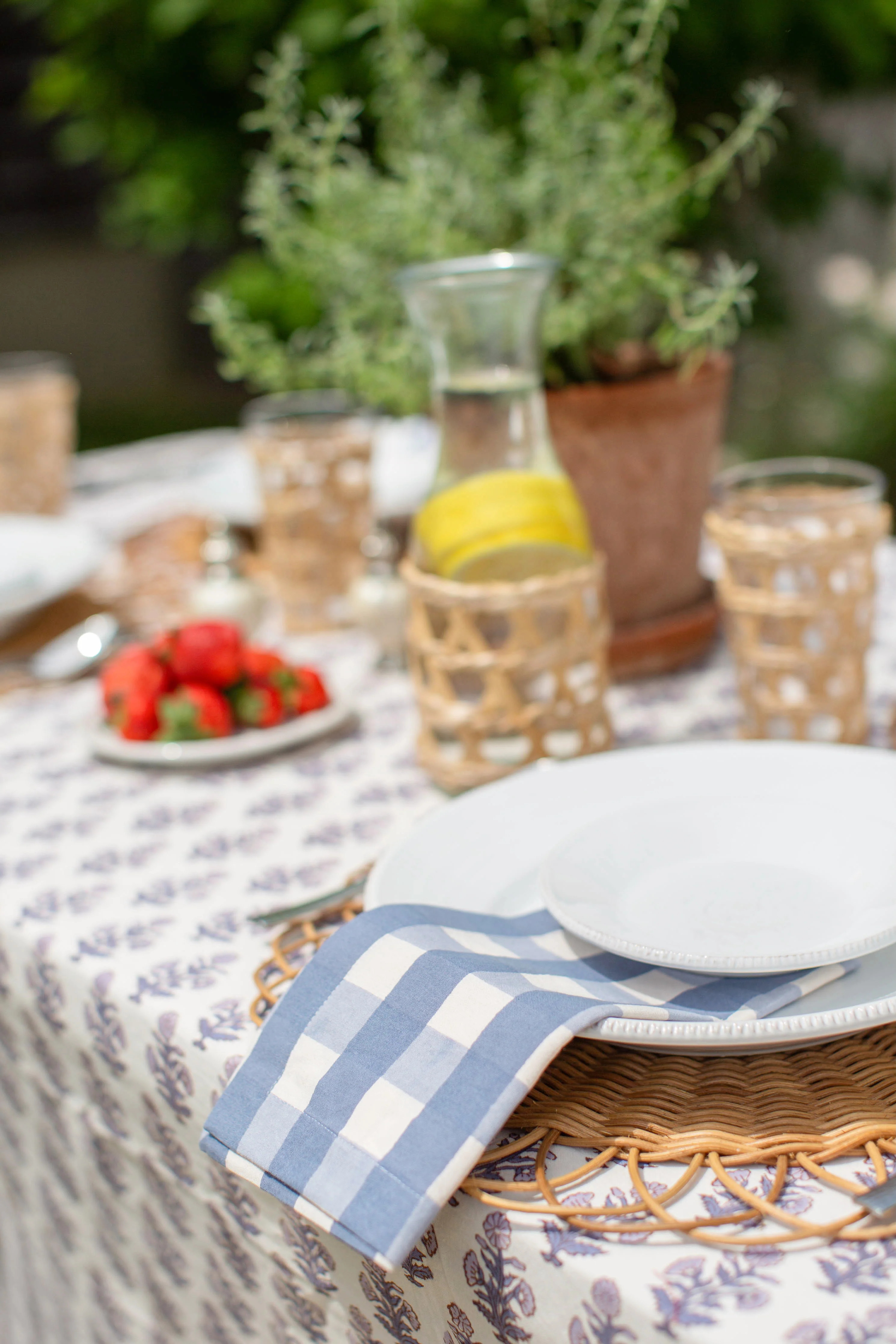 Set of 4 Napkins - Blue Gingham | Marea