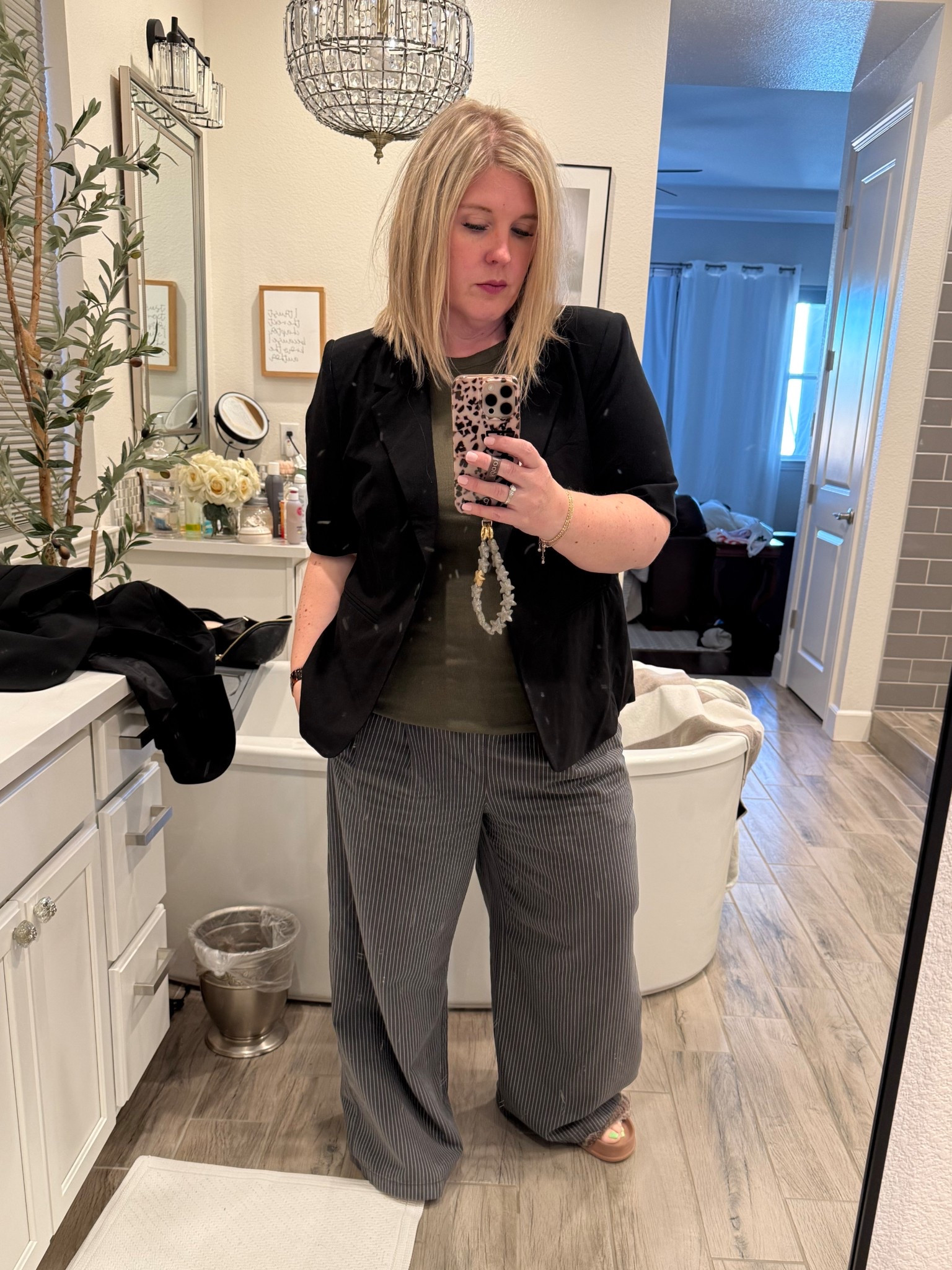 Excellent, versatile, tank tops, and a short sleeve blazer. Who knew? Got my normal size in both. ￼

#LTKmomlife #LTKootd #LTKMidsize