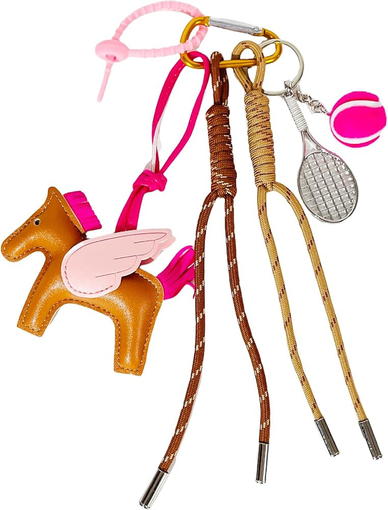 QTMY Cute Horse Tassel Keychain Bag Charms for Handbag Purse Backpack Accessories for Bogg Bag,65... | Amazon (US)