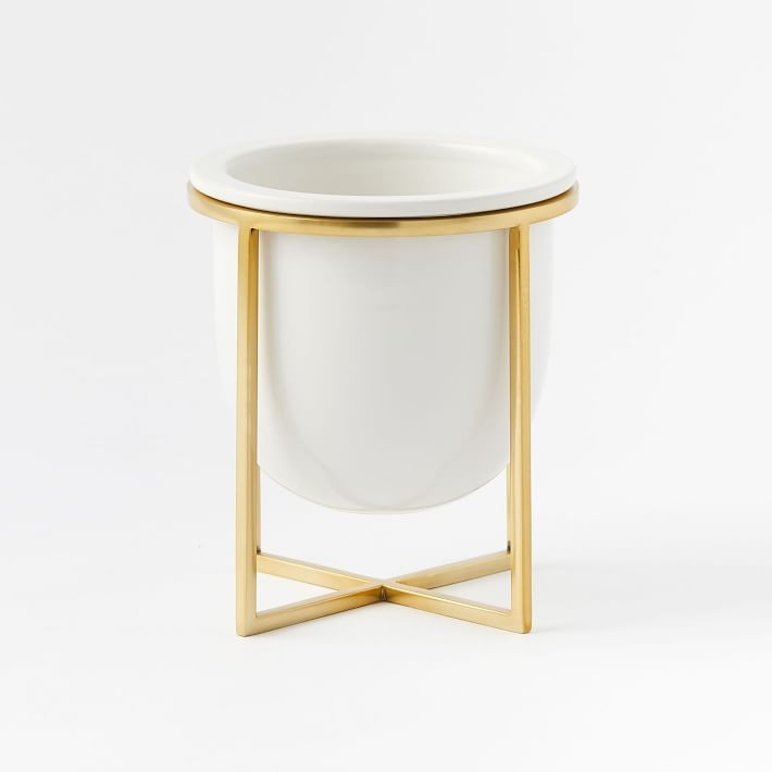Eden Cross Base Tabletop Planters - White | West Elm (US)