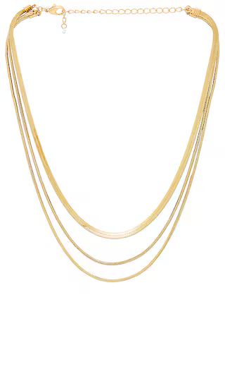 Layered Herringbone Necklace in Gold | Revolve Clothing (Global)