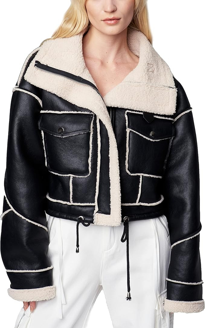 [BLANKNYC] womens Sherpa Bonded Moto Jacket | Amazon (US)