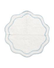 30in Round Scalloped Edge Tufted Bath Mat | Marshalls