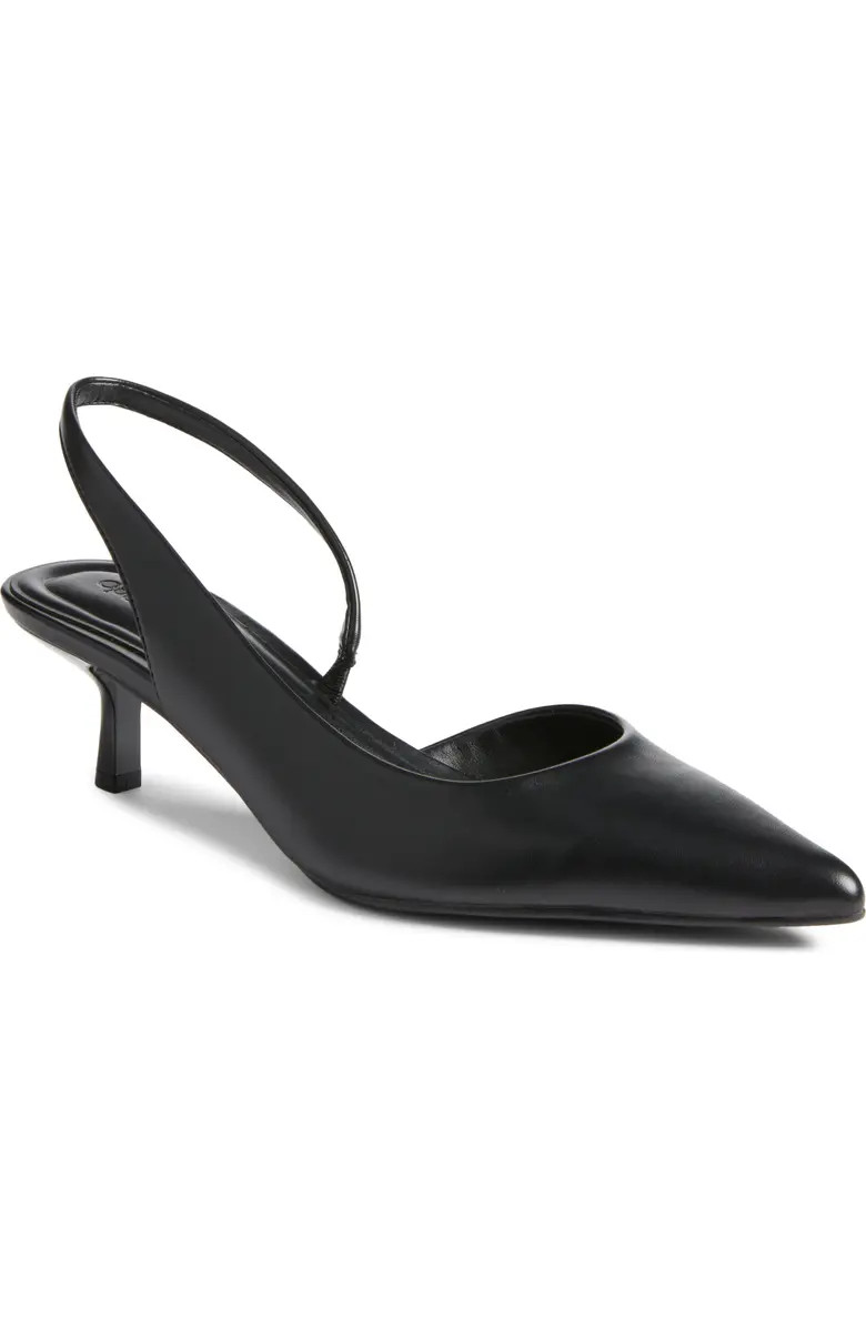 Corina Slingback Half d'Orsay Pointed Toe Kitten Heel Pump (Women) | Nordstrom