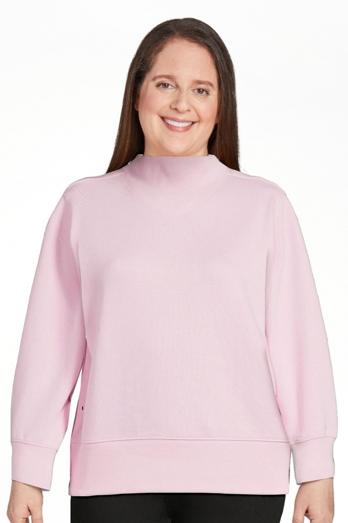 Free Assembly Women's Mock Neck Rib Sweatshirt | Walmart (US)