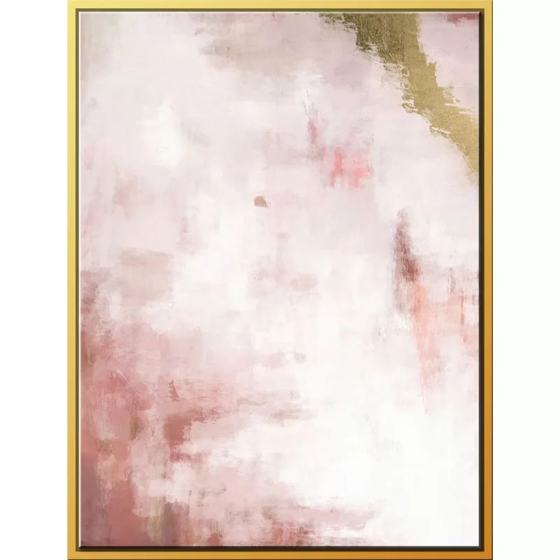 Mercer41 'Blush Field, Gold Streak' - Floater Frame Print on Canvas | Wayfair | Wayfair North America