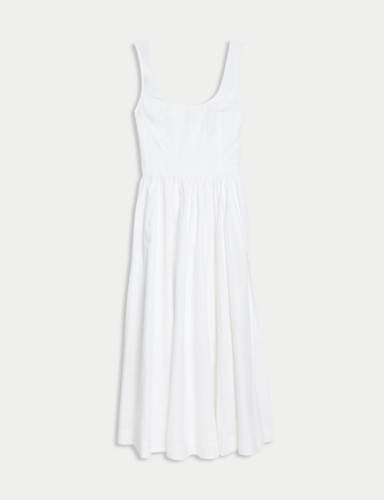 Pure Cotton Square Neck Midi Cami Shift Dress | Marks & Spencer (UK)