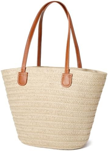Hommtina Straw Bag Womens Straw Beach Bag Vacation Purse for Summer | Amazon (US)
