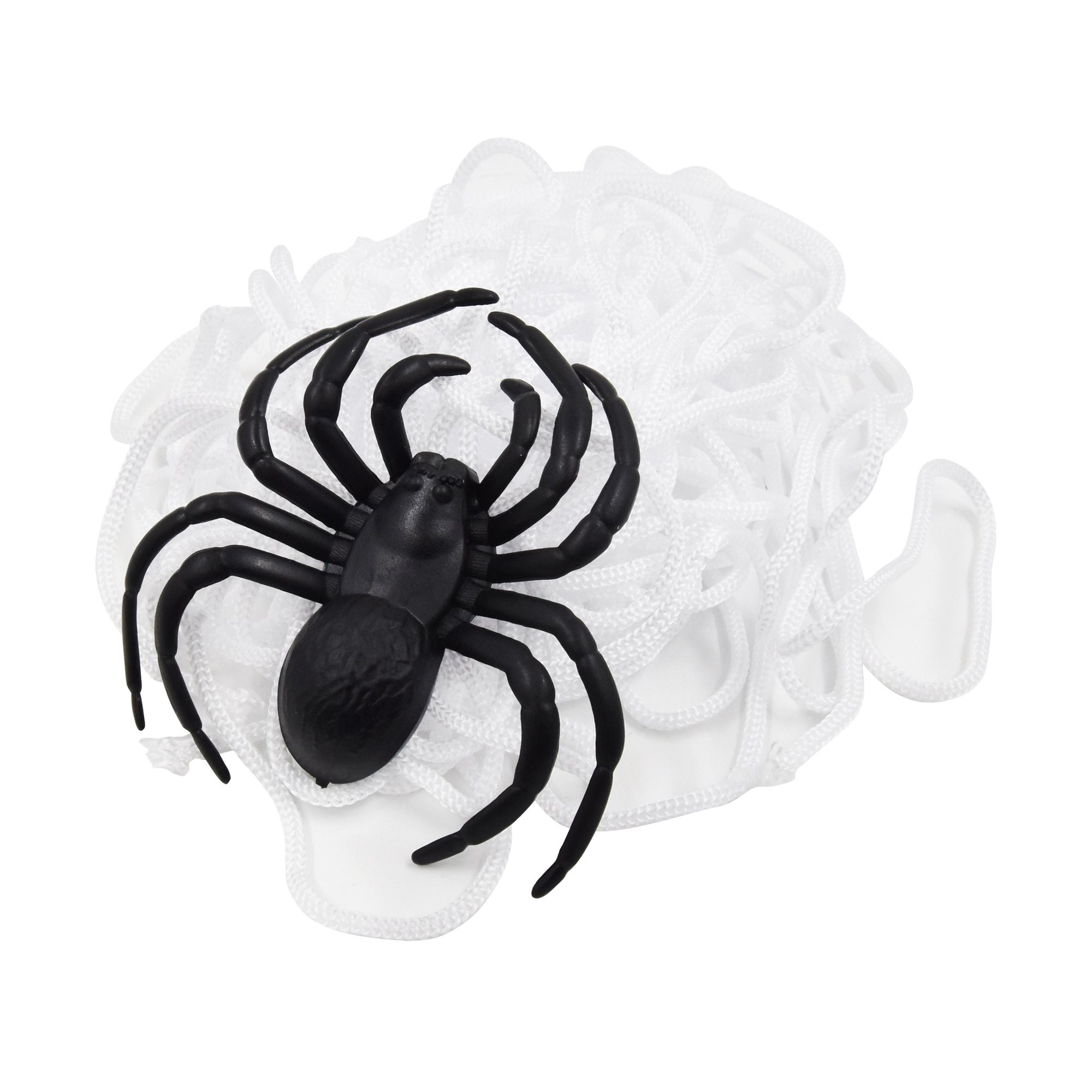 Halloween Polyester Spider Web with Black Spider Outdoor Decor, 0.07lbs, 5 ft, White, by Way to C... | Walmart (US)