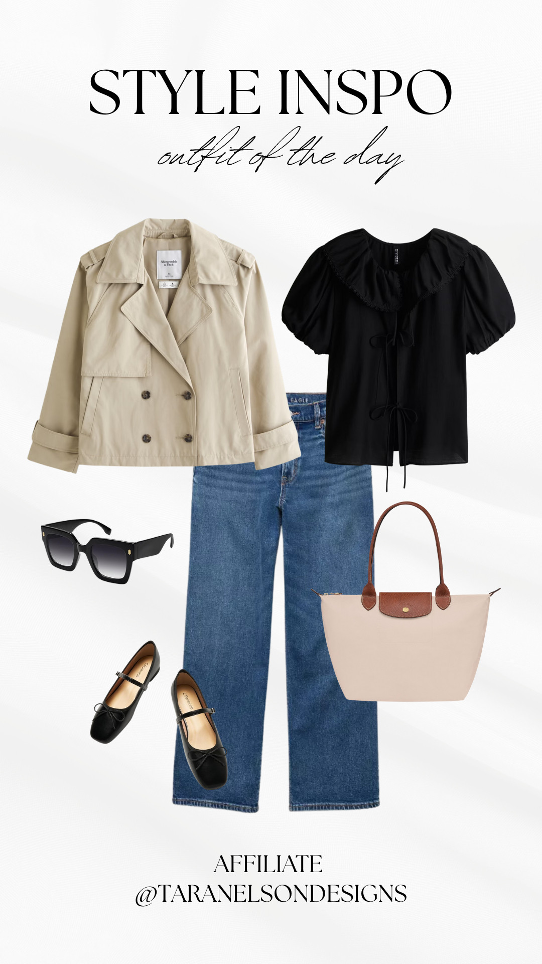 Parisian fall outfit formula—cropped trench, ruffle detail blouse, straight-leg jeans, and classic Mary Jane ballet flats for feminine everyday style. Finished with a Longchamp tote and sunglasses, this look combines French girl chic with practical essentials for brunch, shopping, or travel. Shop autumn capsule wardrobe staples now!

#falloutfit #parisianstyle #ltkfall #capsulewardrobe #balletflats #longchamp #trenchcoat #fallfashioninspo 

 

#LTKSeasonal #LTKU #LTKStyleTip