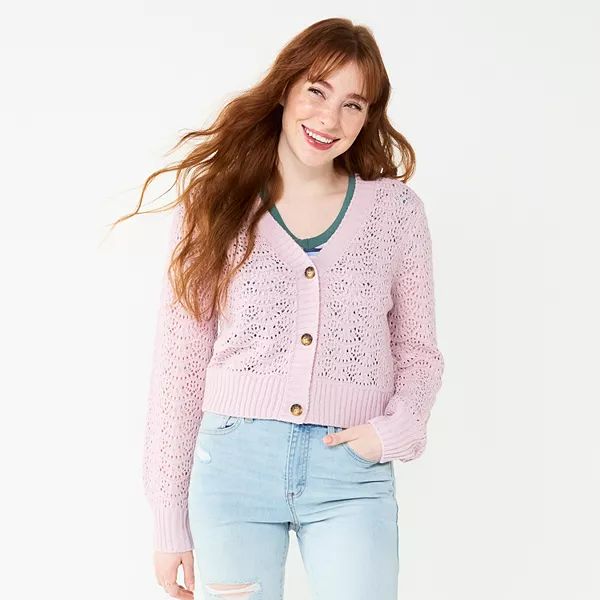 Juniors' SO® Button Front Cardigan | Kohl's