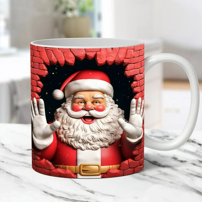RnemiTe-amo Christmas Coffee Mug,3D Cute Santa Claus Snowman Merry Christmas Mug 3D Effect Christ... | Walmart (US)