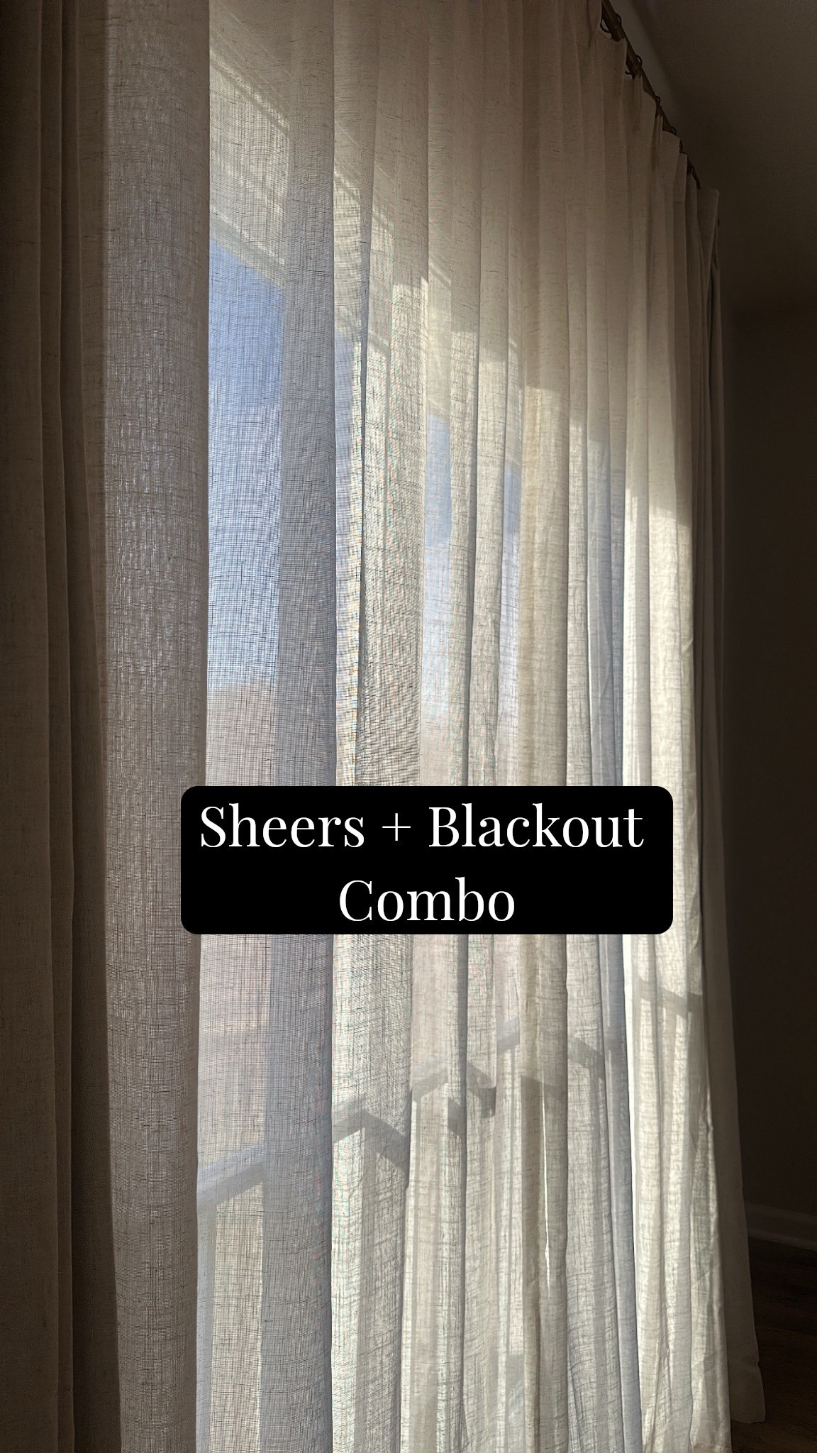 Absolutely love these curtains in my dining room! The sheers provide some privacy as they are thin but light filtering. The blackout we use as a frame to the sheers but close shut for night time. 
DM me with questions!
@menucha.lichtenstein on IG
#LTKHOME

#LTKHome #LTKdayinmylife #LTKGiftGuide