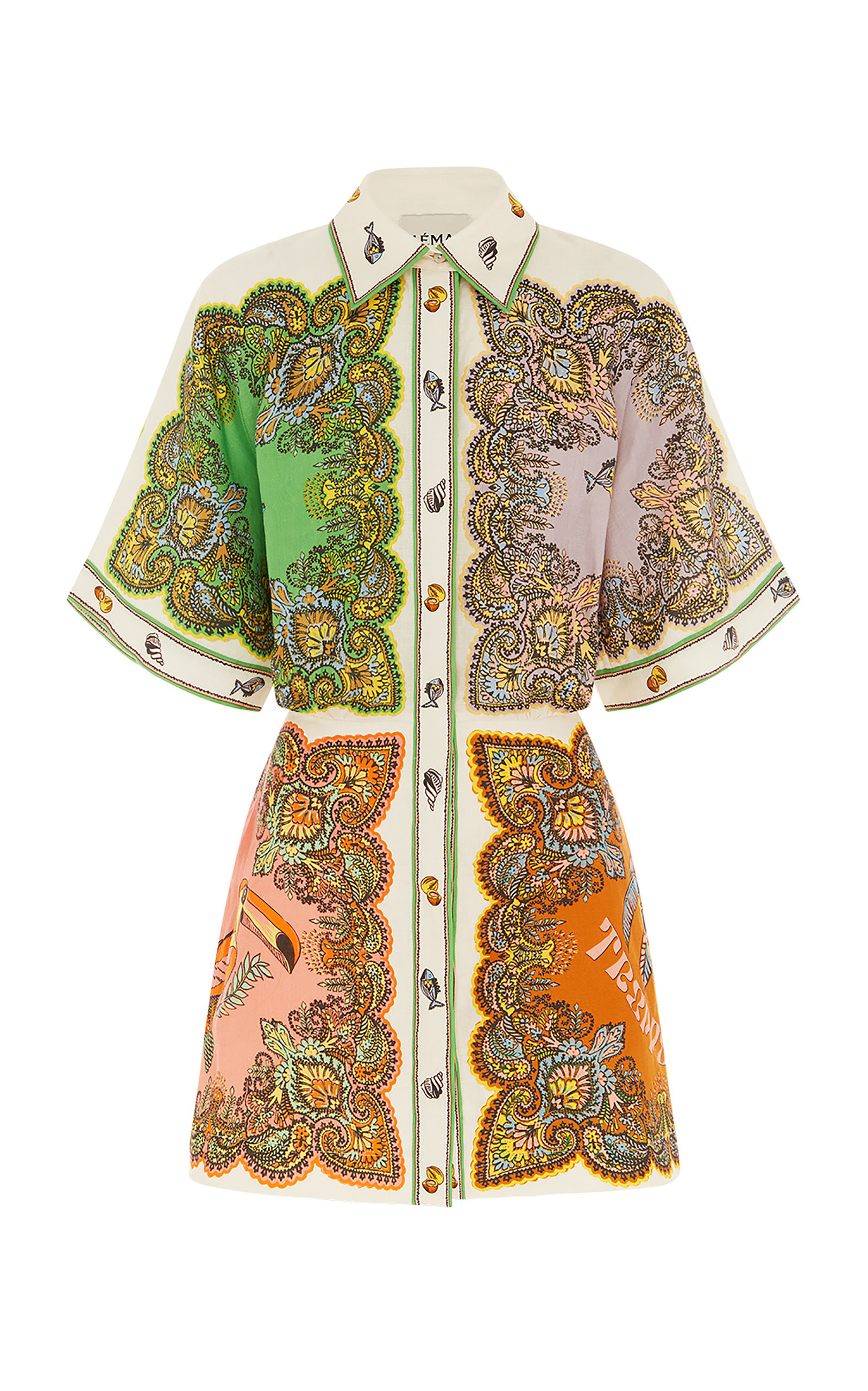 Trippy Troppo Printed Linen Mini Dress | Moda Operandi (Global)