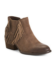 Leather Danni Distressed Western Booties | TJ Maxx