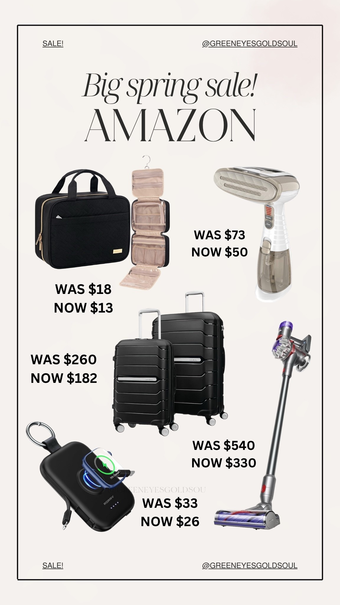 Amazon spring sale is TOO good right now 🤍
Rounded up the best deals you don’t want to miss (some are already selling out!!)
Everything is linked in my LTK 🔗

Amazon spring sale deals/Amazon travel essentials/Amazon must haves/Amazon luggage set/Amazon gadgets/carry on travel essentials/Amazon finds 2026

#amazonspringsale #amazonfinds #amazonmusthaves #amazondeals #travelessentials #amazontravel #ltkfinds #ltkhome #ltkdeals #ltkitbag #ltkunder50 #ltkunder100 #travelmusthaves #amazonfavorites #salealert


#LTKTravel #LTKSaleAlert