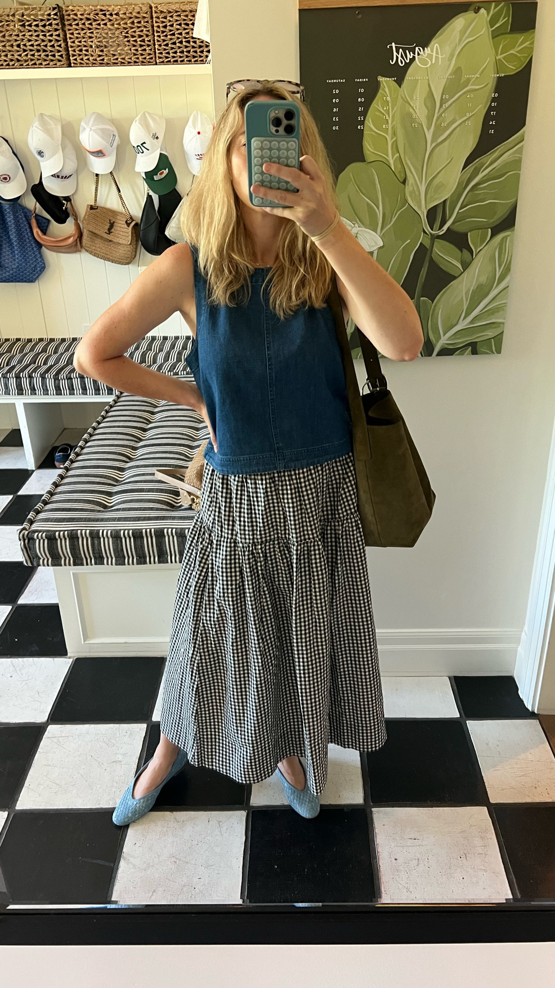 Denim + gingham combo

Laura is loco bc this denim tank from Marine Layer. It’s so soft and goes with a lot, especially this gingham skirt. Add the blue flats for a pop!

Sizing:
Laura sized up in the top and is in a medium. Skirt is tts. 

*exact bag sold out linking another fun one!

Teacher outfit
Fall outfit 

#LTKWorkwear #LTKOver40 #LTKStyleTip