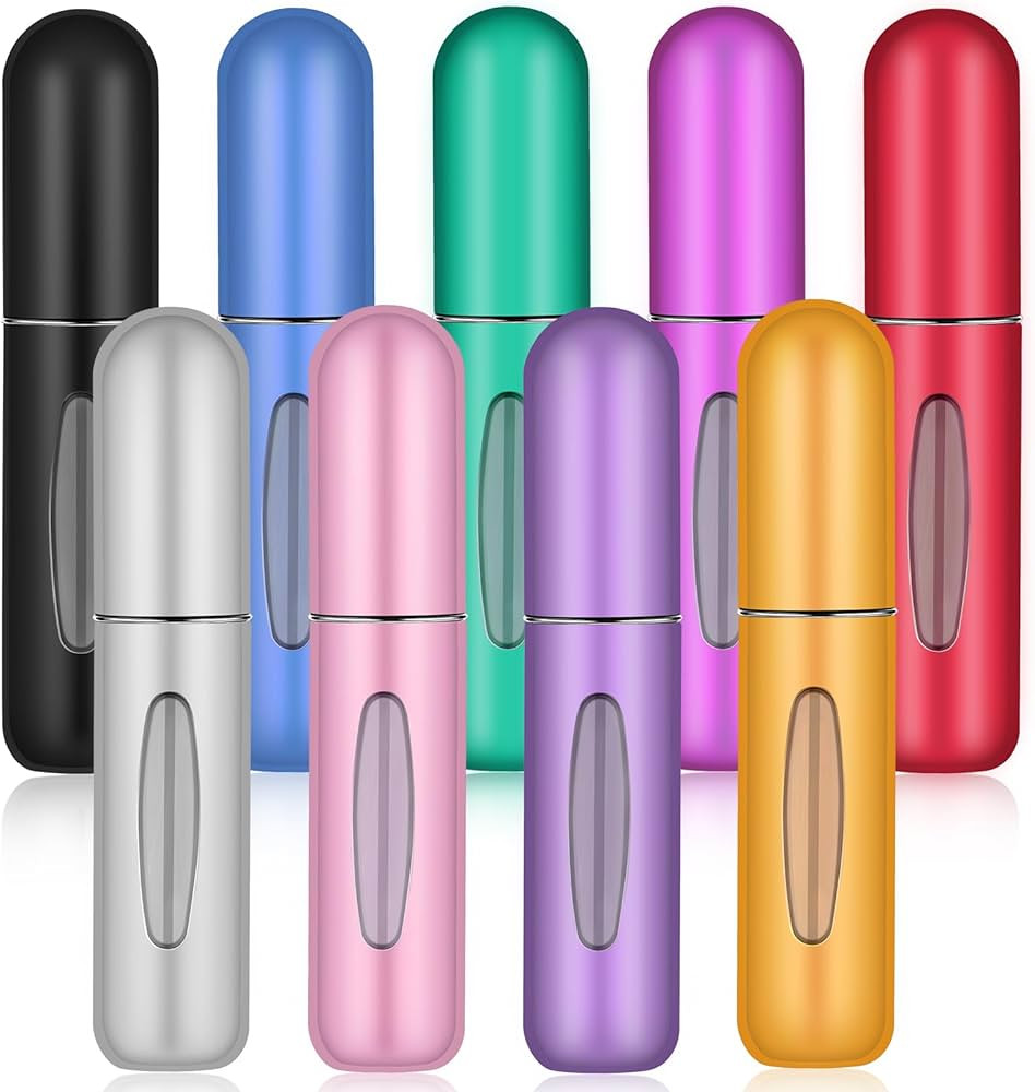 9 Pack 5ml Perfume Travel Refillable Mini Spray Bottles Atomizer Travel Perfume Bottle Refillable... | Amazon (US)