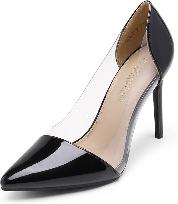 DREAM PAIRS Women’s Clear High Heels Closed Toe Stiletto Sexy Transparent Pointed Toe Heel Fash... | Amazon (US)