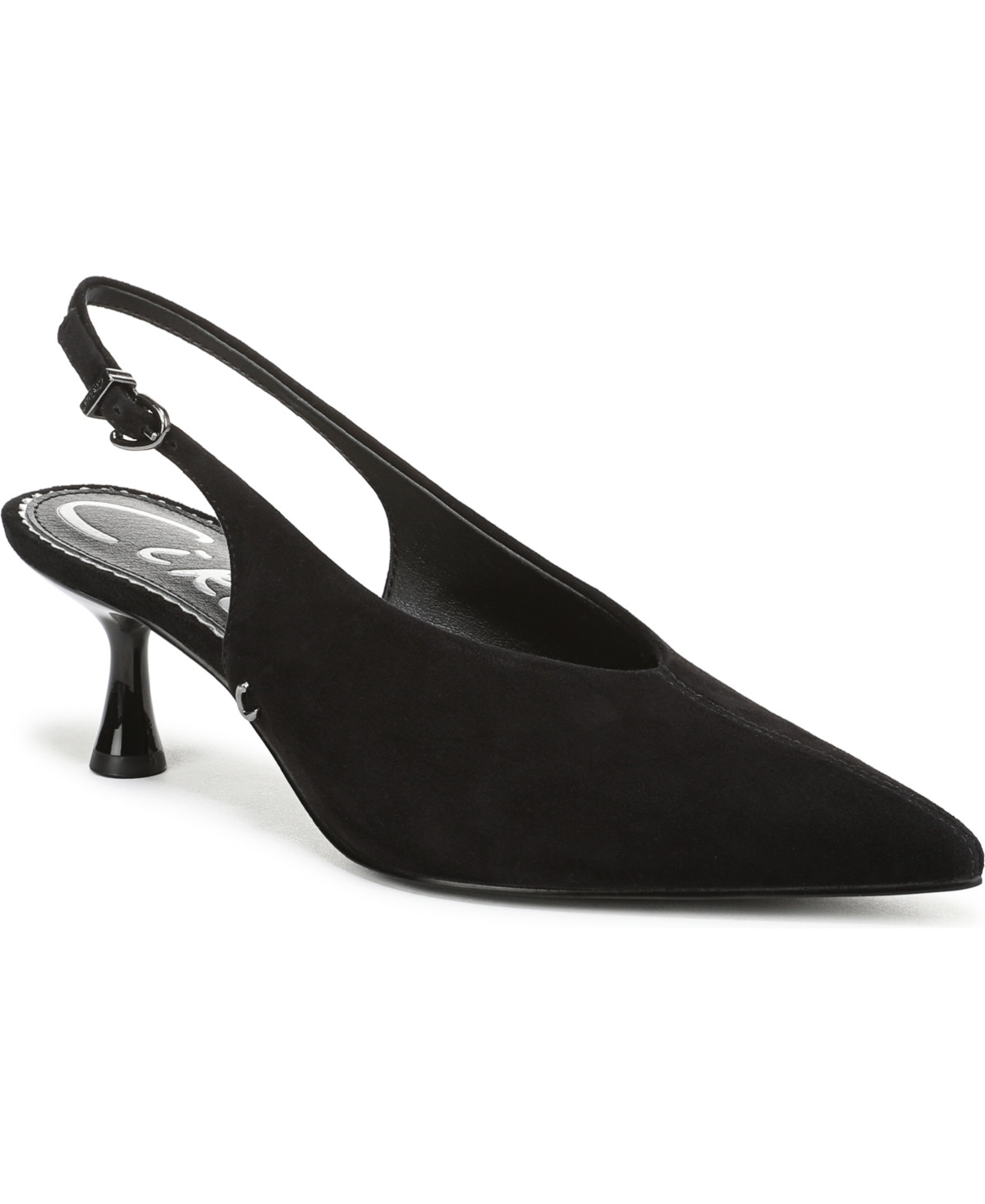 Circus Ny by Sam Edelman Women's Fawn High-Vamp Pointed Toe Pumps - Black Suede | Macy's