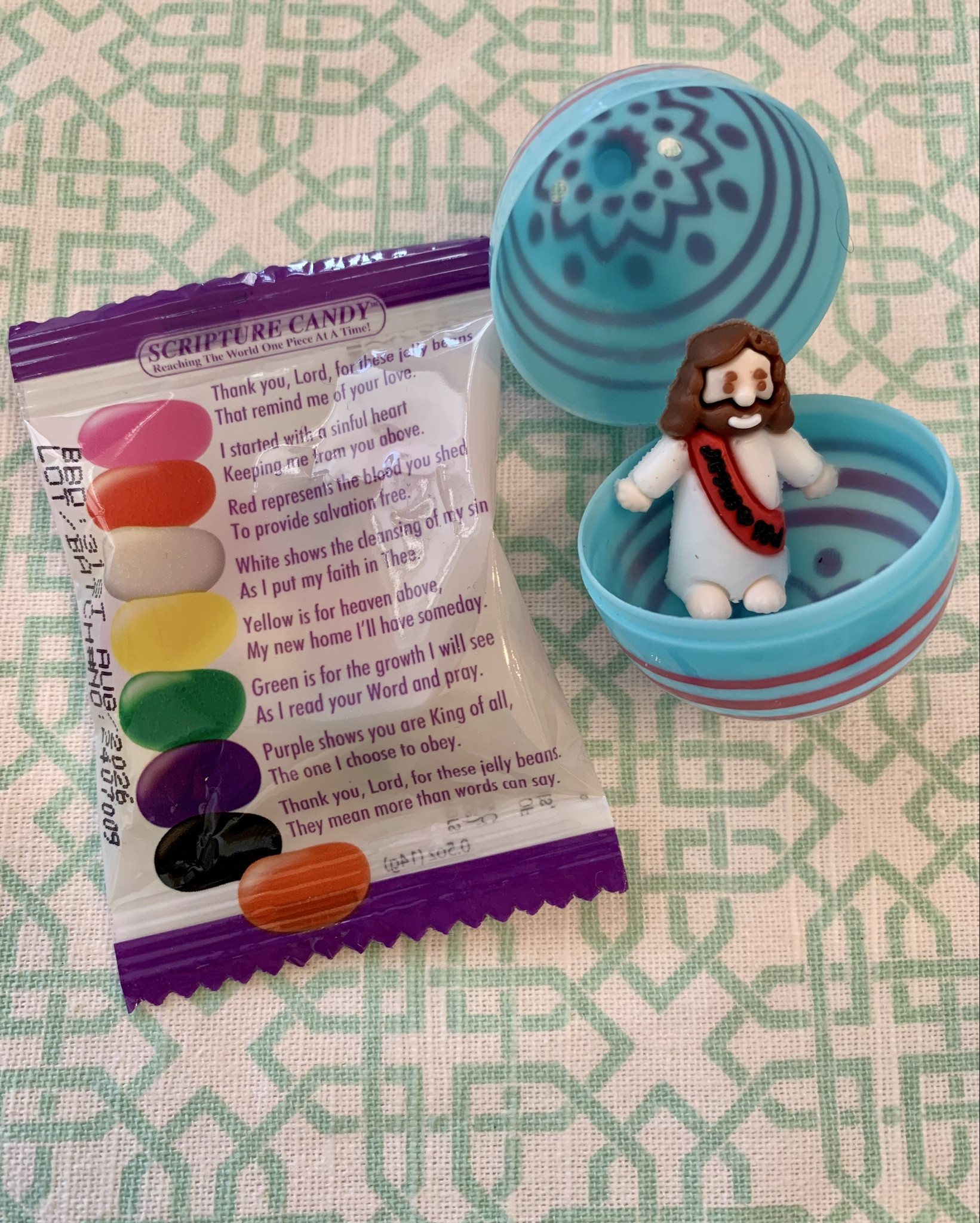 Wanting more biblical Easter treats? My kids absolutely love the “little Jesus”  figurines & like to hide them around the house! I’m also gifting these sweet little scripture prayer jellybean packs to my sons’ preschool class. They are both small enough to put in Easter eggs or add to treat bags. 

#LTKKids #LTKFamily #LTKSeasonal