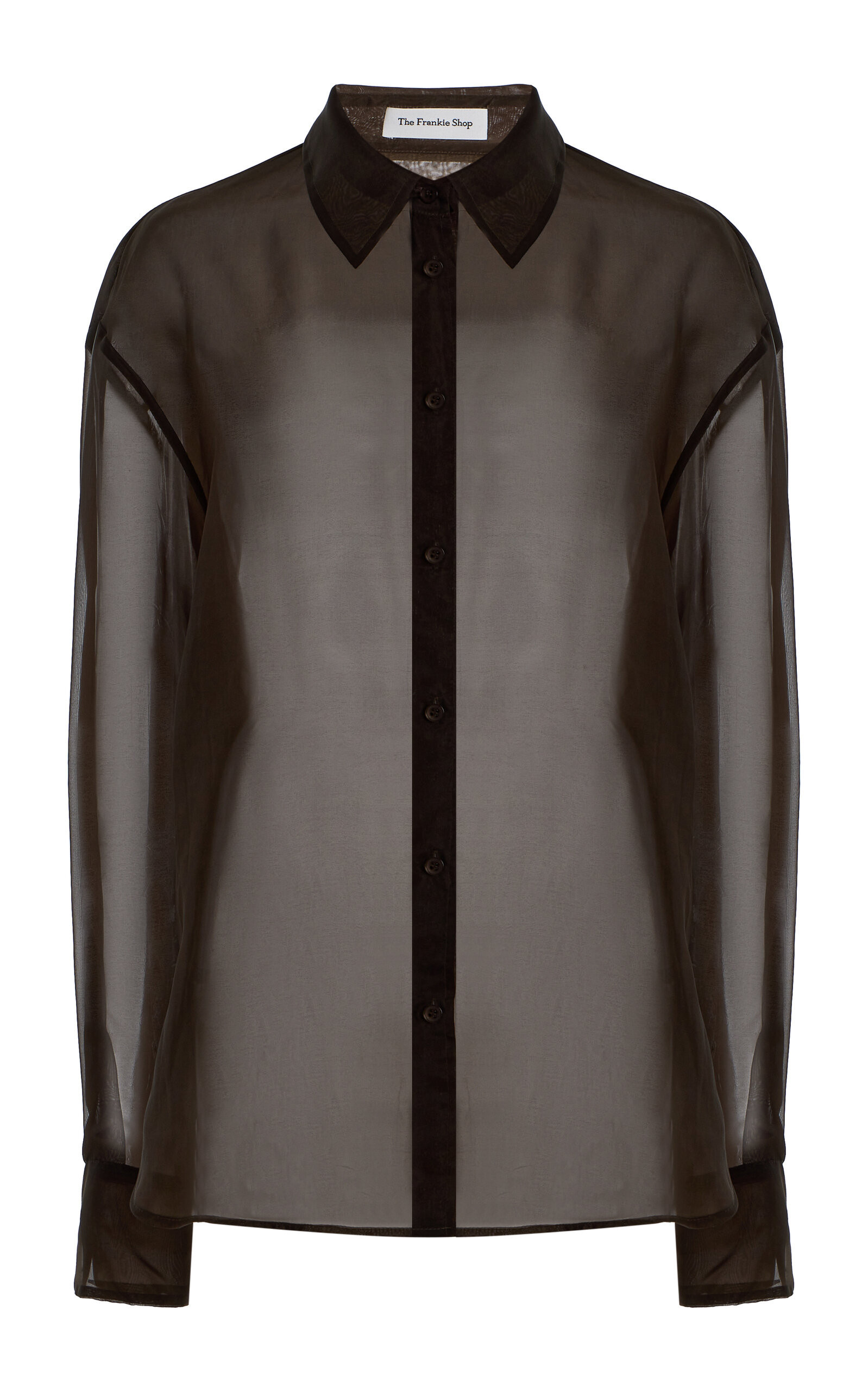 The Frankie Shop - Peri Silk-Blend Chiffon Shirt - Brown - XS - Moda Operandi | Moda Operandi (Global)