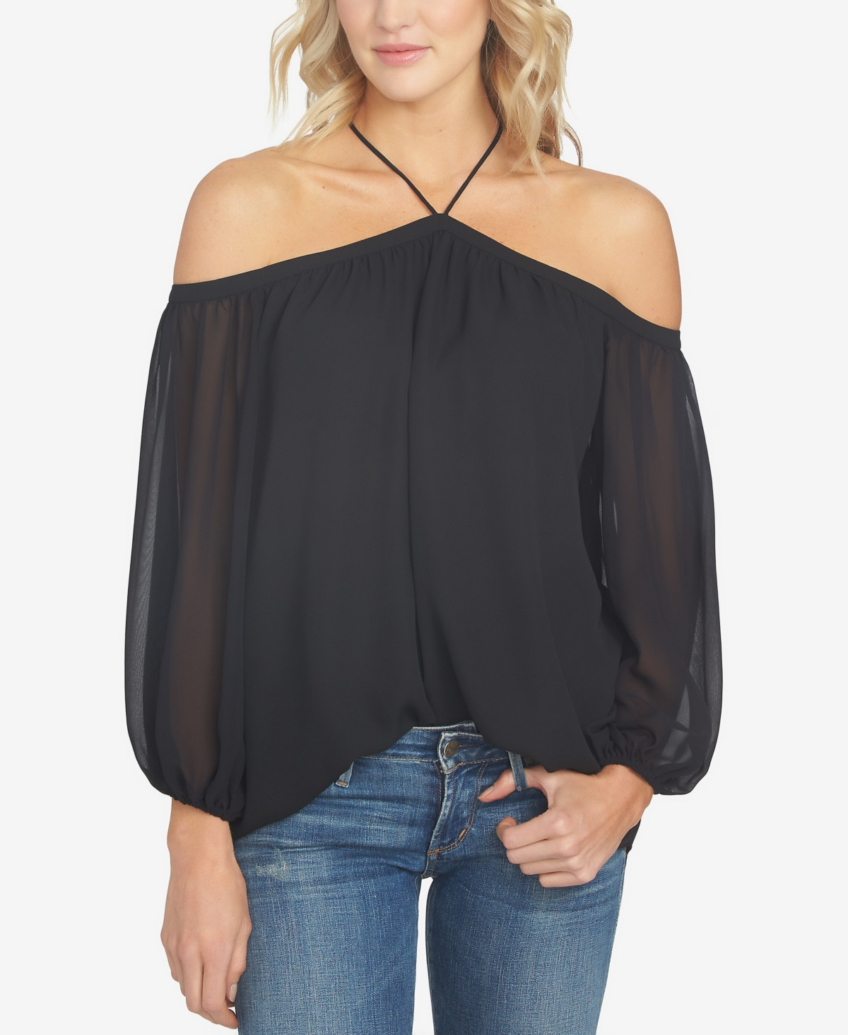 1.state Off-The-Shoulder Halter Neck Blouse | Macys (US)