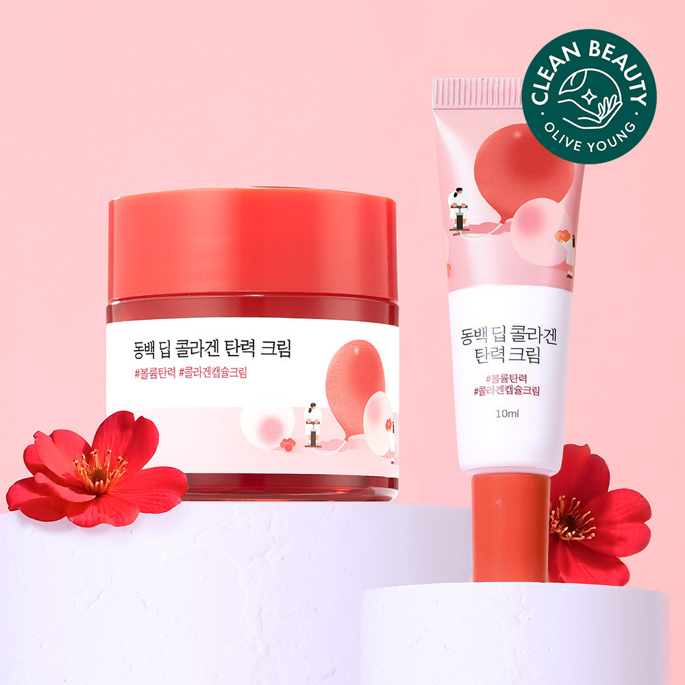ROUND LAB Camellia Deep Collagen Firming Cream 50ml Set (+10ml) | Olive Young Global