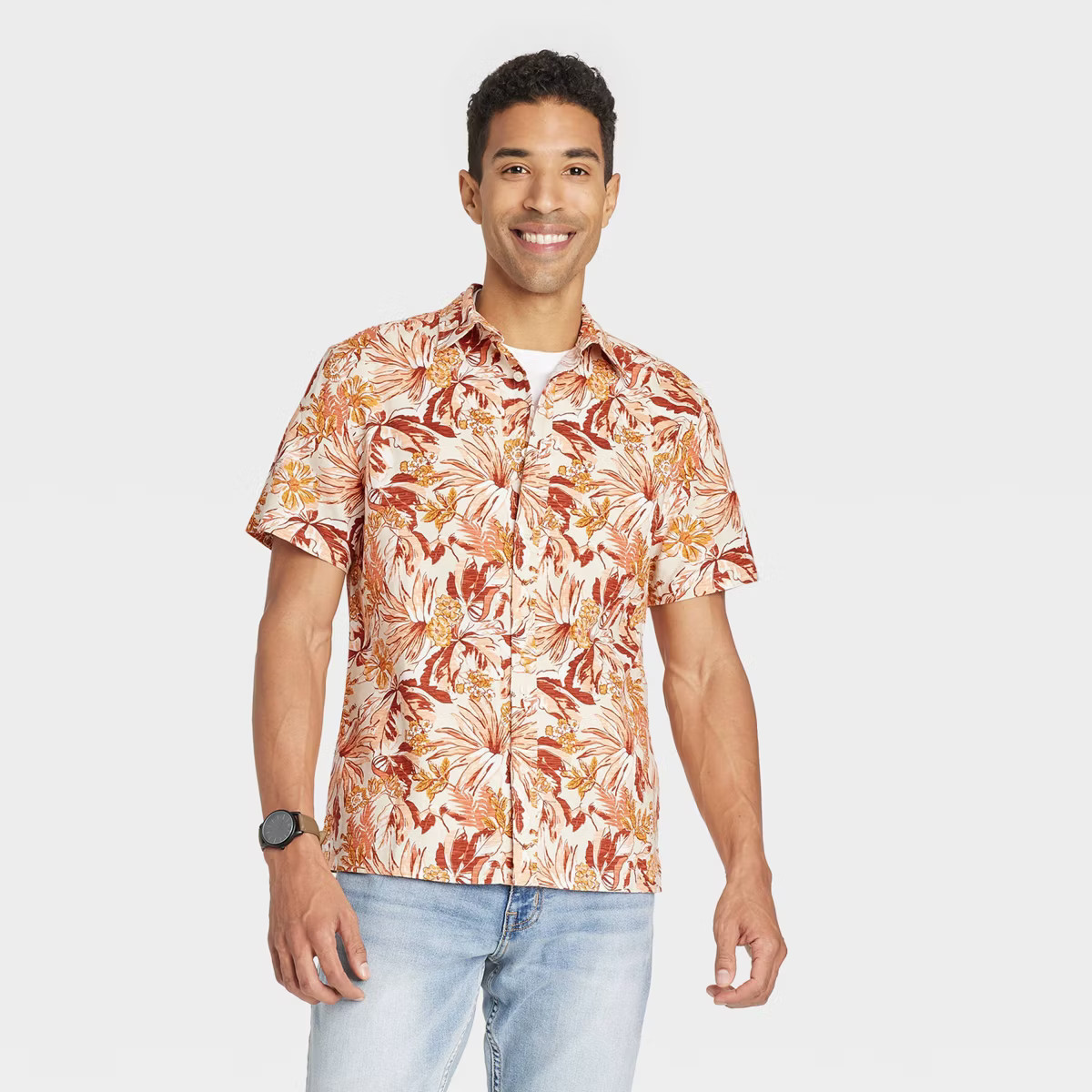 Men's Casual Fit Short Sleeve Collared Button-Down Shirt - Goodfellow & Co™ | Target